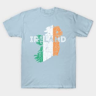 Ireland Map Shape and Flag T-Shirt